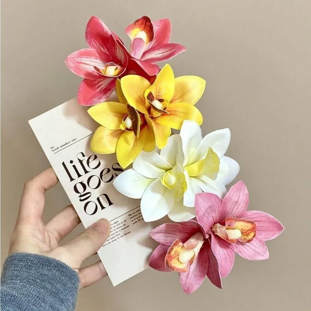White orchid fower Hair Clip A1608
